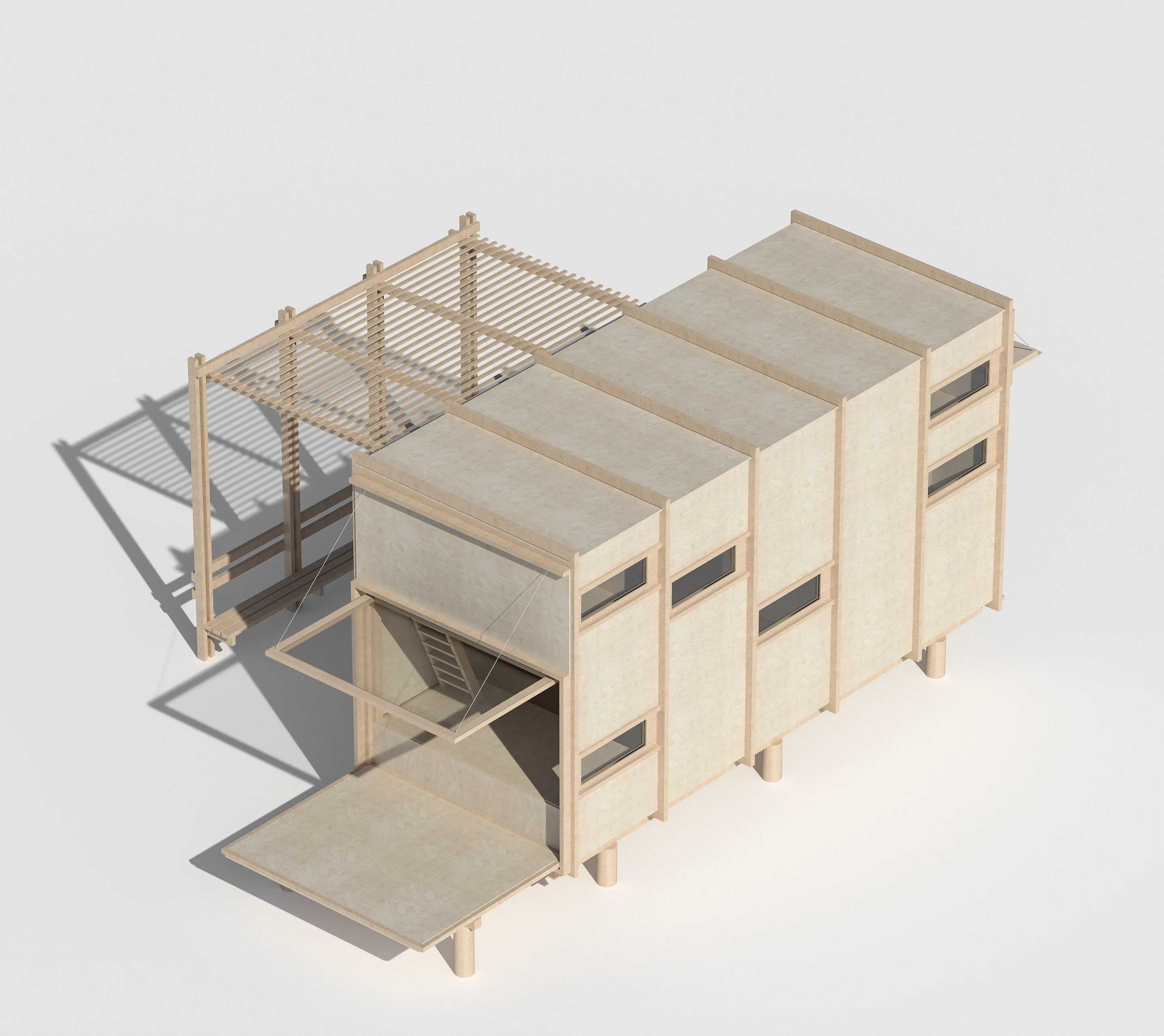 Architectural drawing of the Cabin on the Border