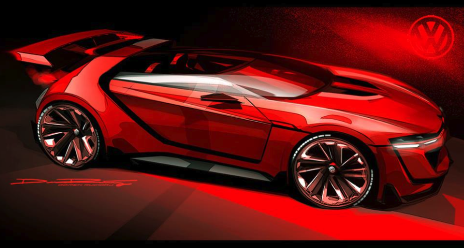 The GTI Roadster Vision GT has a low-set carbon tub and low-profile windscreen