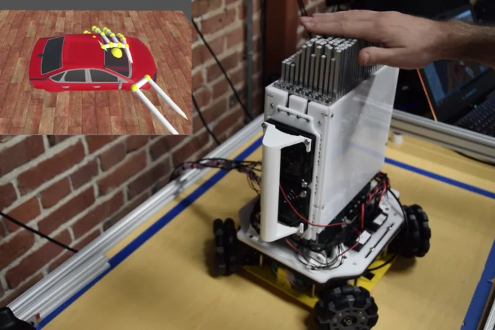 The shapeShifter device mimics the shape of whatever you're looking at in your VR goggles