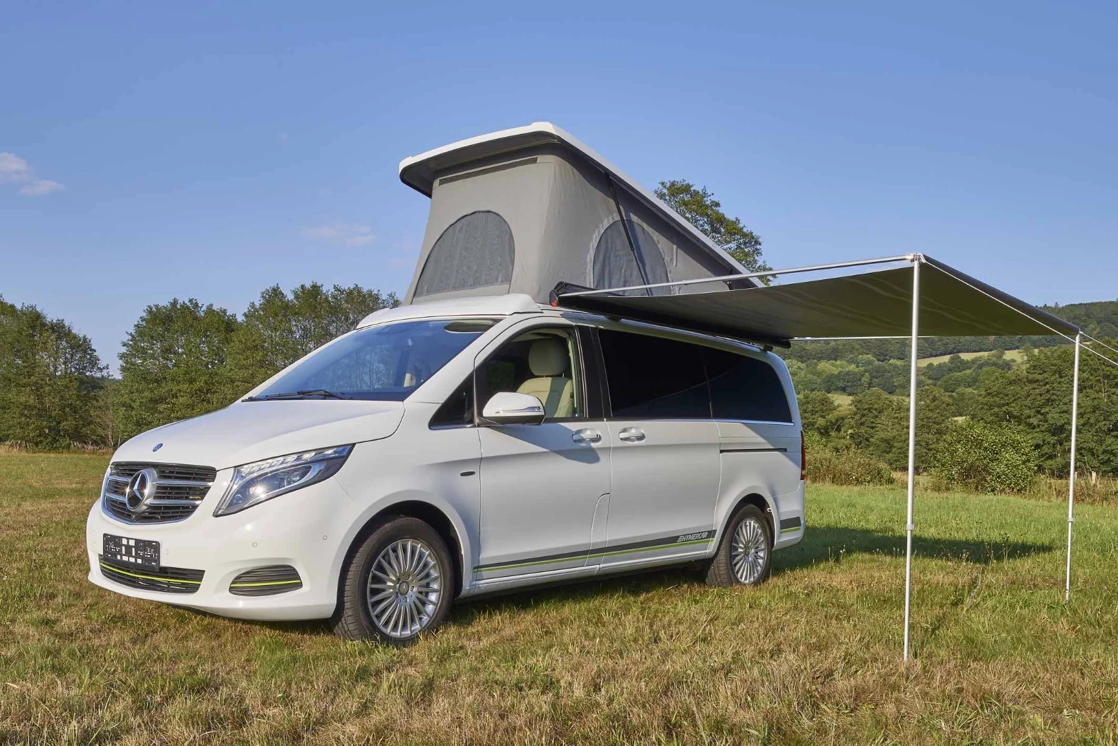 Hymer's design is based on the Mercedes V-Class van