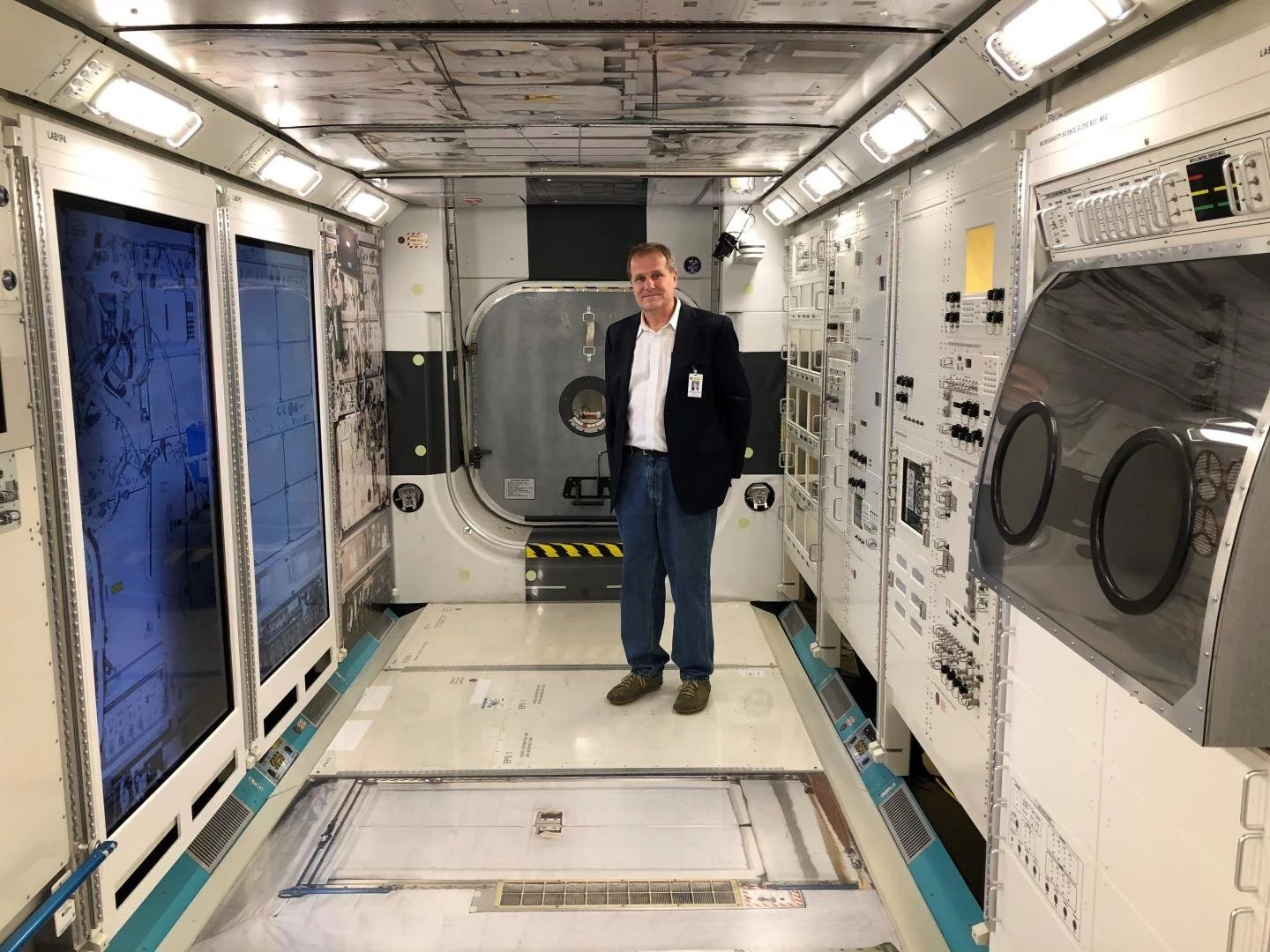 Stephan Moll, shown here at NASA, had to perform some long-distance telemedicine for an astronaut aboard the ISS