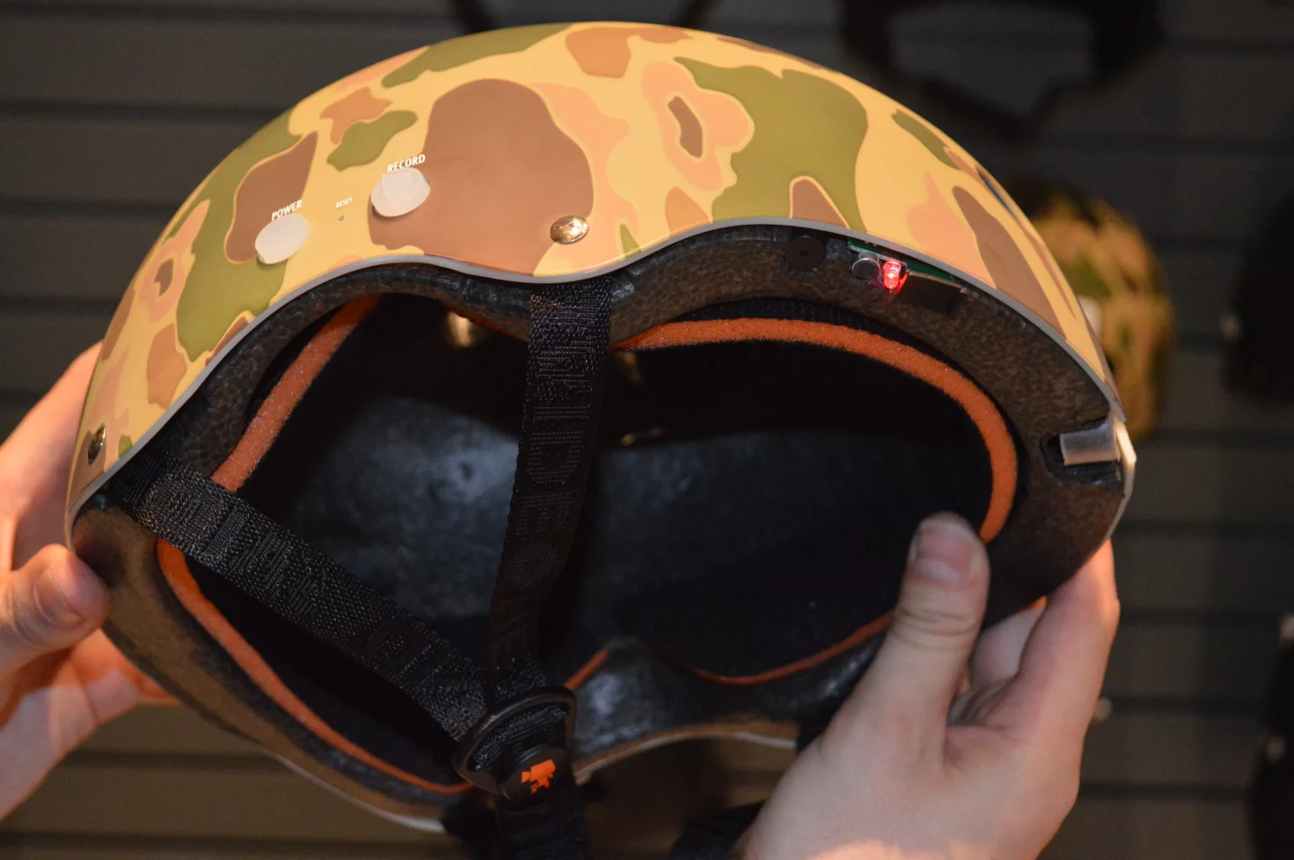 An LED light just inside the peripheral vision lets the filmer know things are working