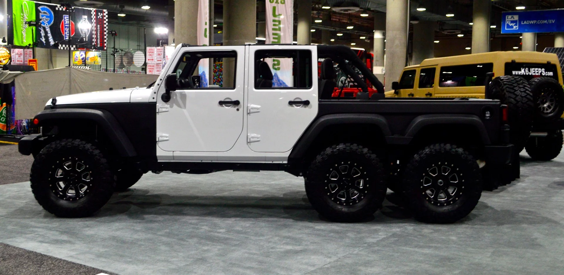 The coolest of the truck/SUV sights in The Garage certainly has to be these K6 six-wheel Wranglers