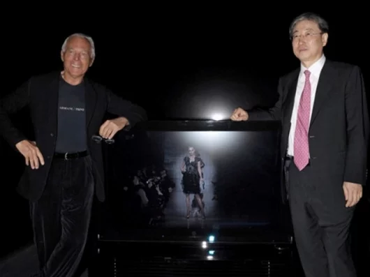Georgio Armani & Bookeun Yoon at Armani/Samsung LCD TV launch
