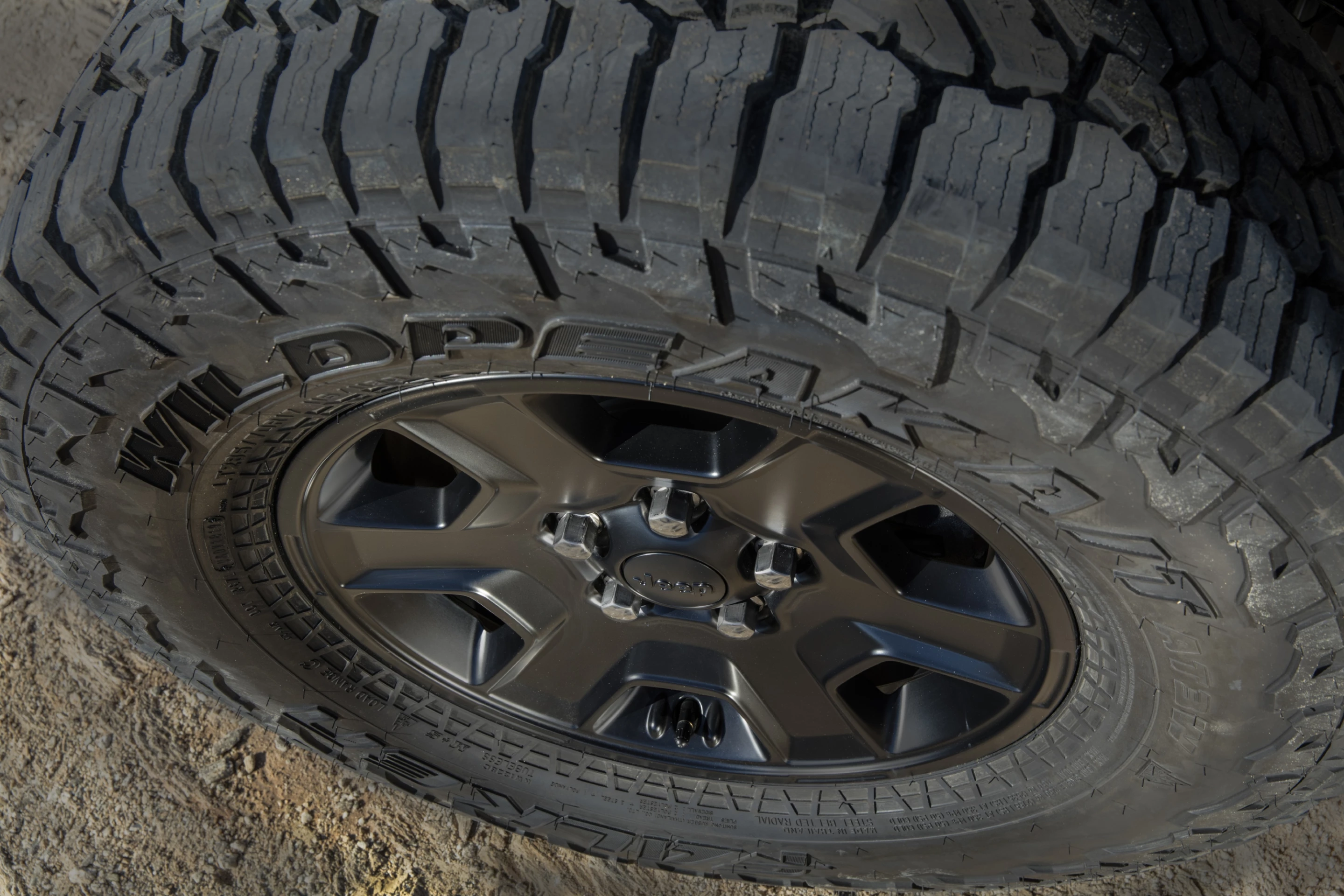 The 2020 Jeep Gladiator Mojave features 33-inch Falken Wildpeak All-terrain tires as standard