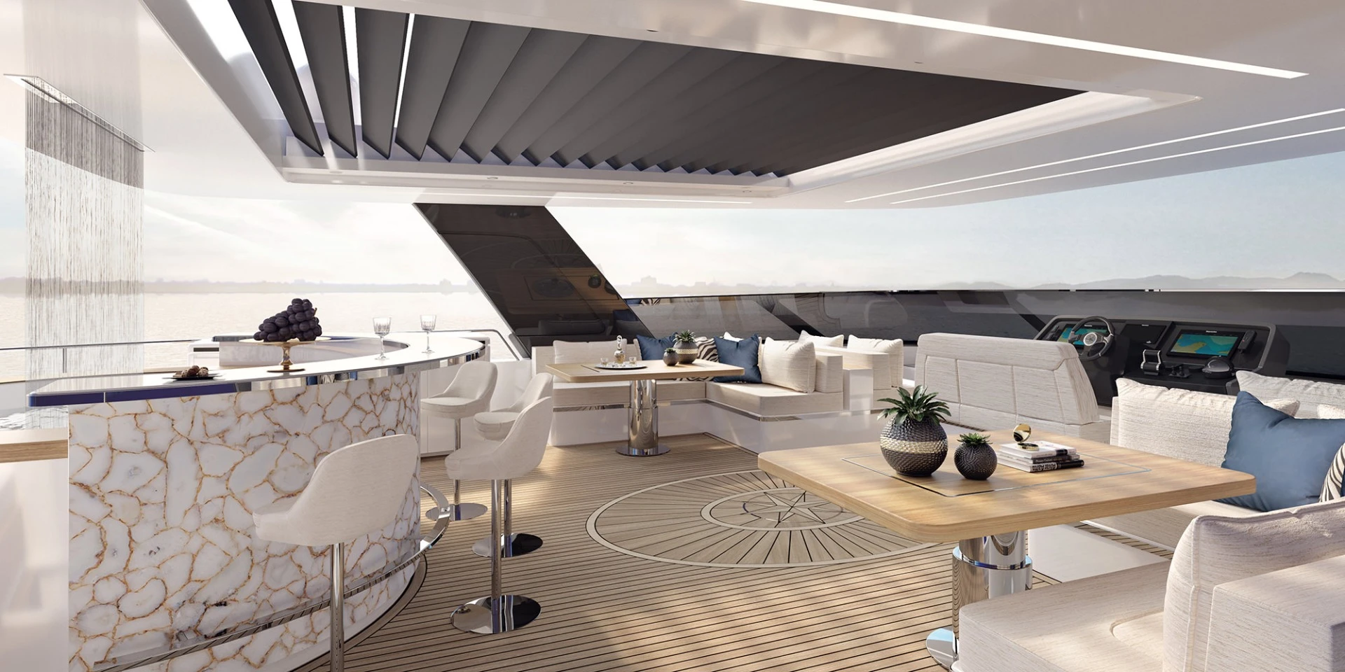 Entertaining space aboard the 80 Sunreef Power yacht