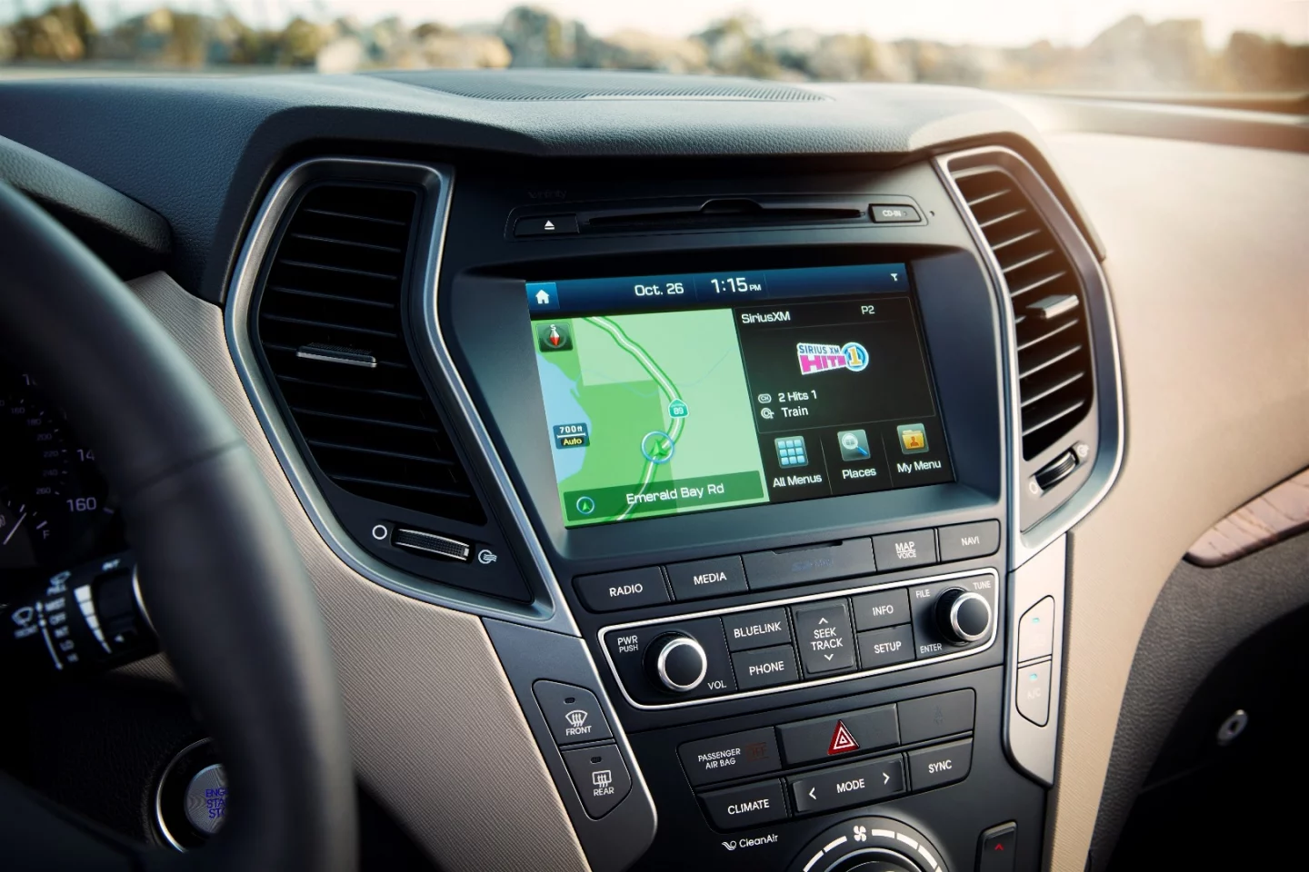 The infotainment in the 2018 Hyundai Santa Fe is the same system Hyundai has been using for years now, but age doesn't mean out of date as its clear graphics and simple interface are tops with us