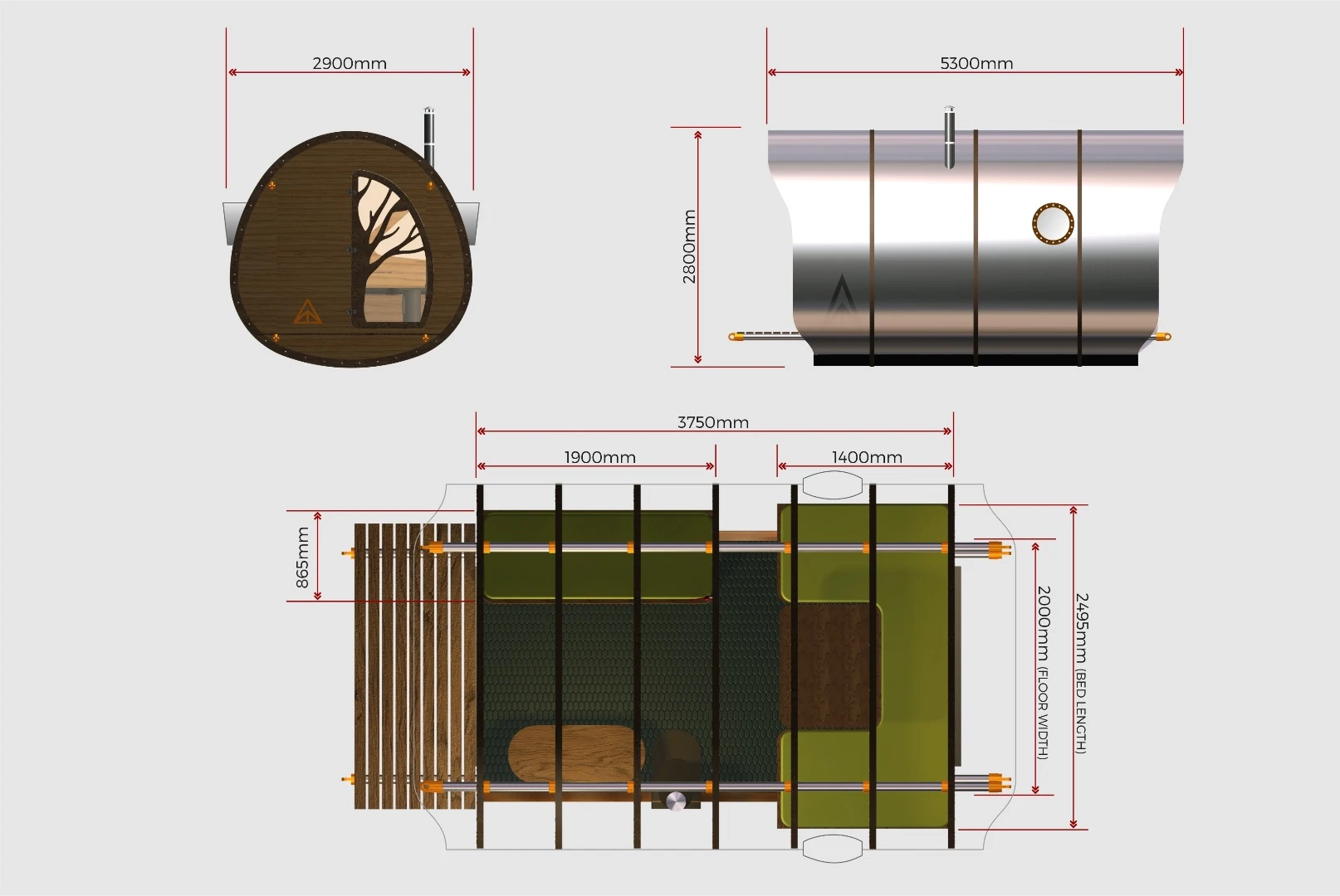 Architectural plan of the Fuselage