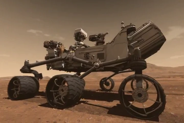 Artist's concept of Curiosity on the move (Image: NASA/JPL-Caltech)