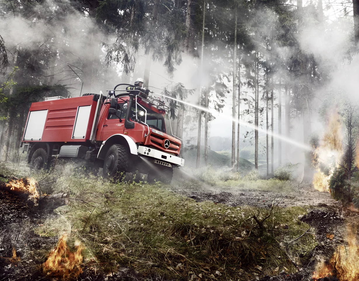 The multi-talented Unimog in fire-fighting form