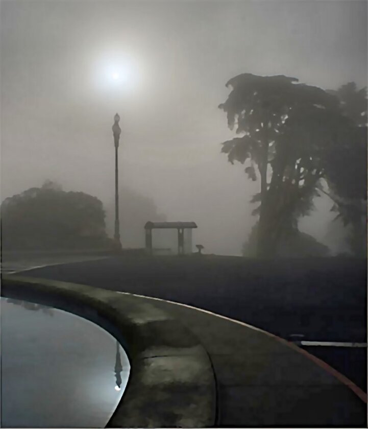 Parallax beautifully illustrated by the reflection in the water appearing to show the Sun at the top of the streetlamp although, along the direct path, it is well above the streetlamp – parallax is the apparent movement of the streetlamp relative to the distant Sun (Photo: Brocken Inaglory via Wikimedia Commons)