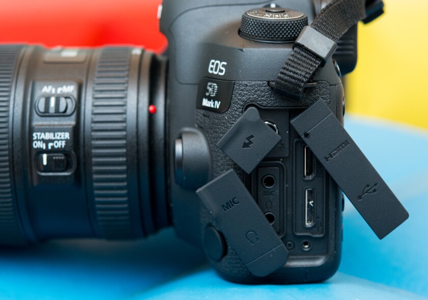 The beefed-up weather-sealing on ports of the Canon EOS 5D Mark IV
