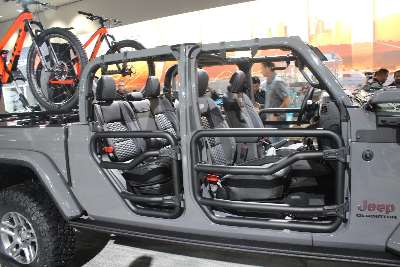 The interior of the Jeep Gladiator is weatherized just like the Wrangler models