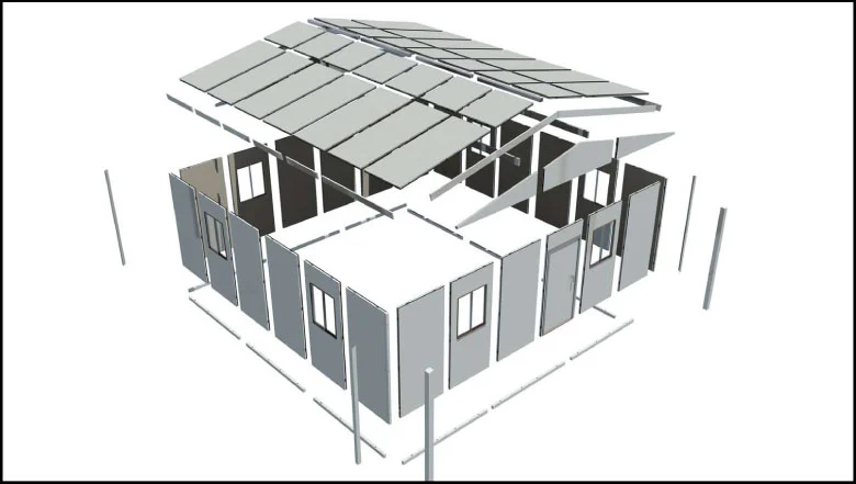 Pope has compared the QuickHab to LEGO due to the ease with which the standardized panels which comprise the house fit together