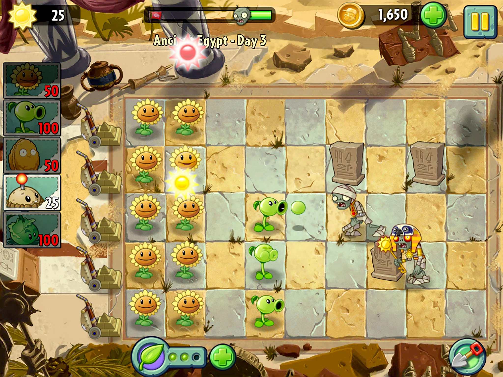 PvZ 2 travels through several time periods, including ancient Egypt