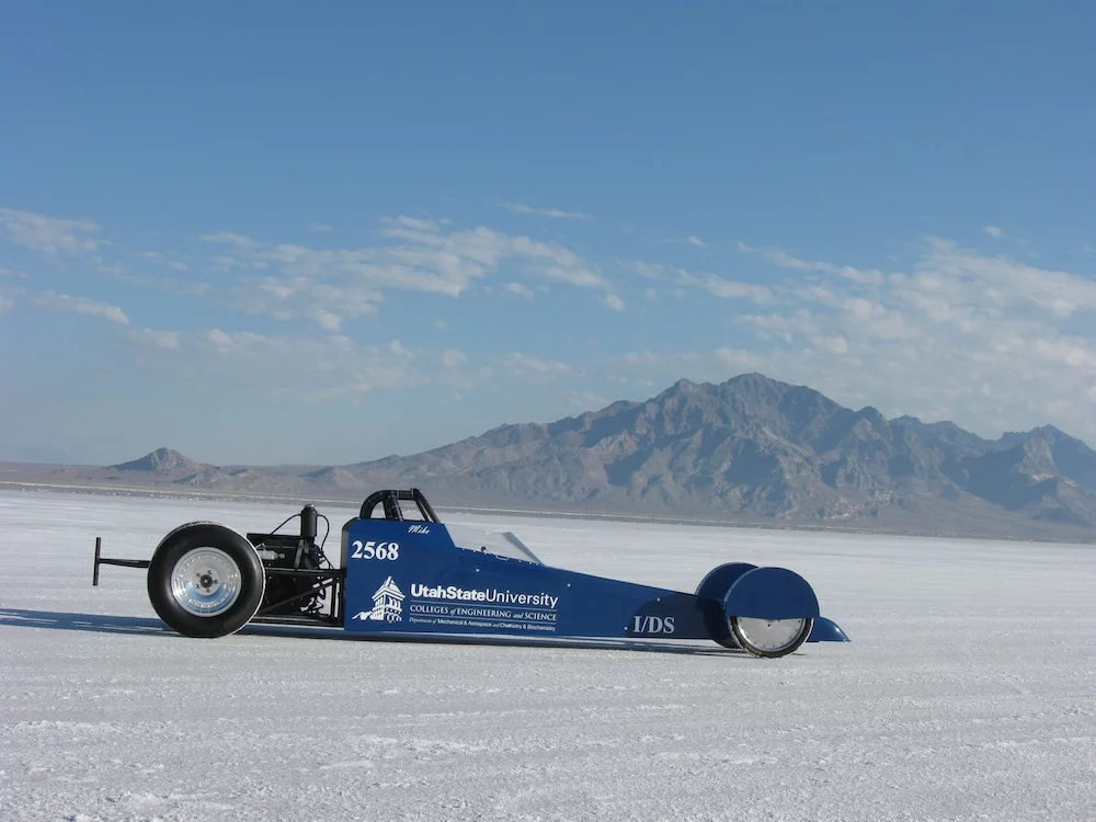 The biofuel used to drive the Aggie A-Salt Streamliner is produced by industrial waste from cheese production (Photo: USU)