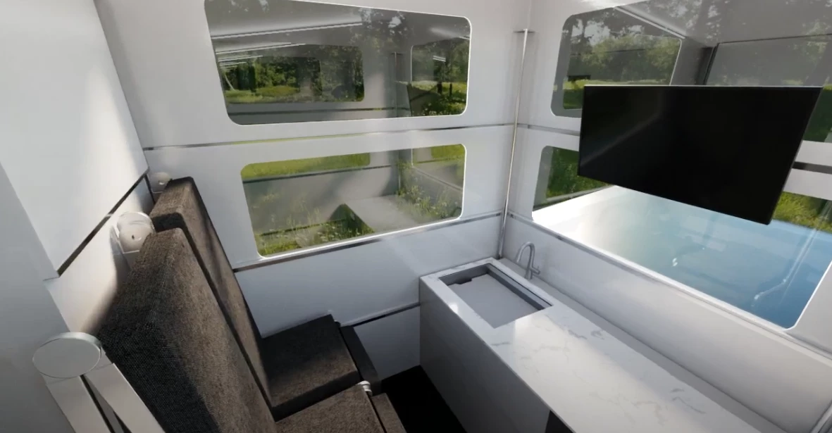It's not quite as roomy a lounge as you'd find in other campers, but it gets the job done