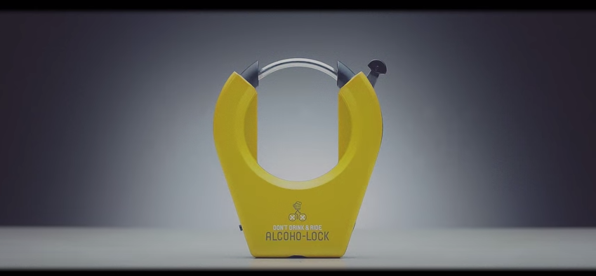 The circular lock is crafted from aluminum and measures 150 x 130 mm (5.9 x 5.2 in)