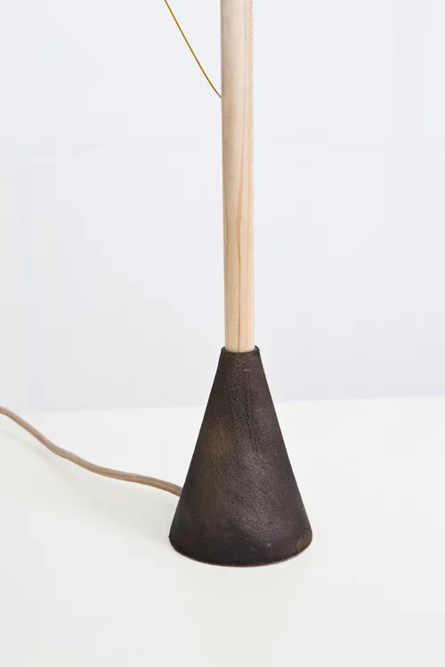 Designed by Mieke Meijer, the Balance Lamp is a wooden LED floor or table lamp that only illuminates when perfectly balanced (Photo: Mieke Meijer)