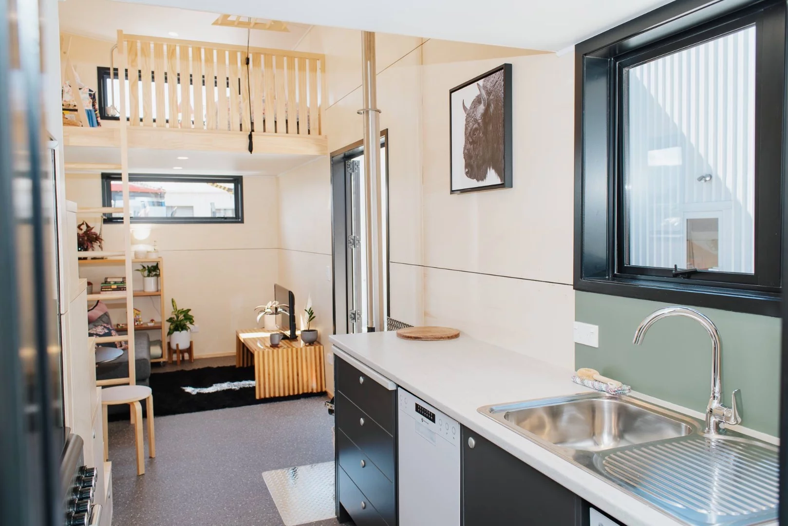 La Sombra Tiny House measures 8 m (26.2 ft)-long
