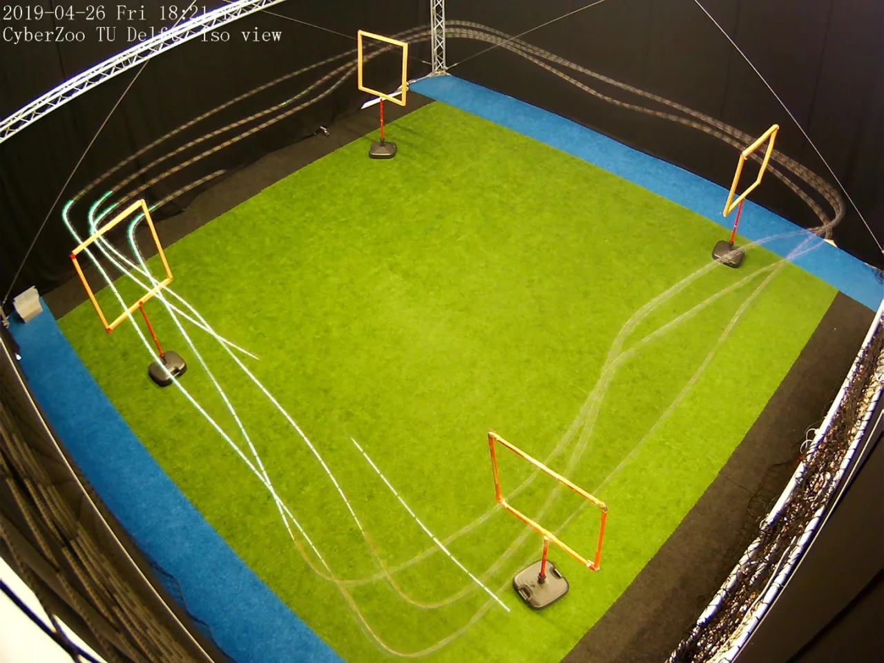 The TU Delft team put the world's smallest autonomous racing drone to work on an indoor course with four gates