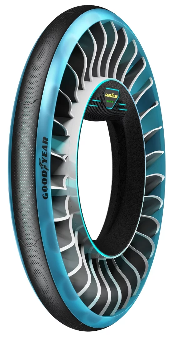 The Aero tire would incorporate fiber optic sensors to monitor road conditions, tread wear and overall structural integrity