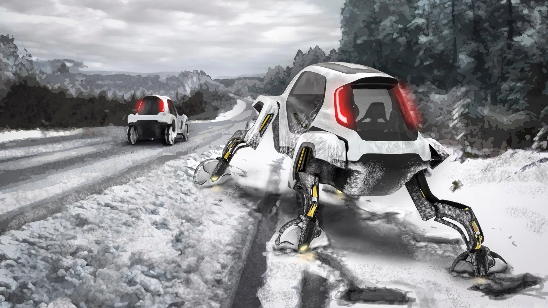 We're not sure you're likely to slide off the road in the Elevate, but if you do, simply walk out of the snowbank