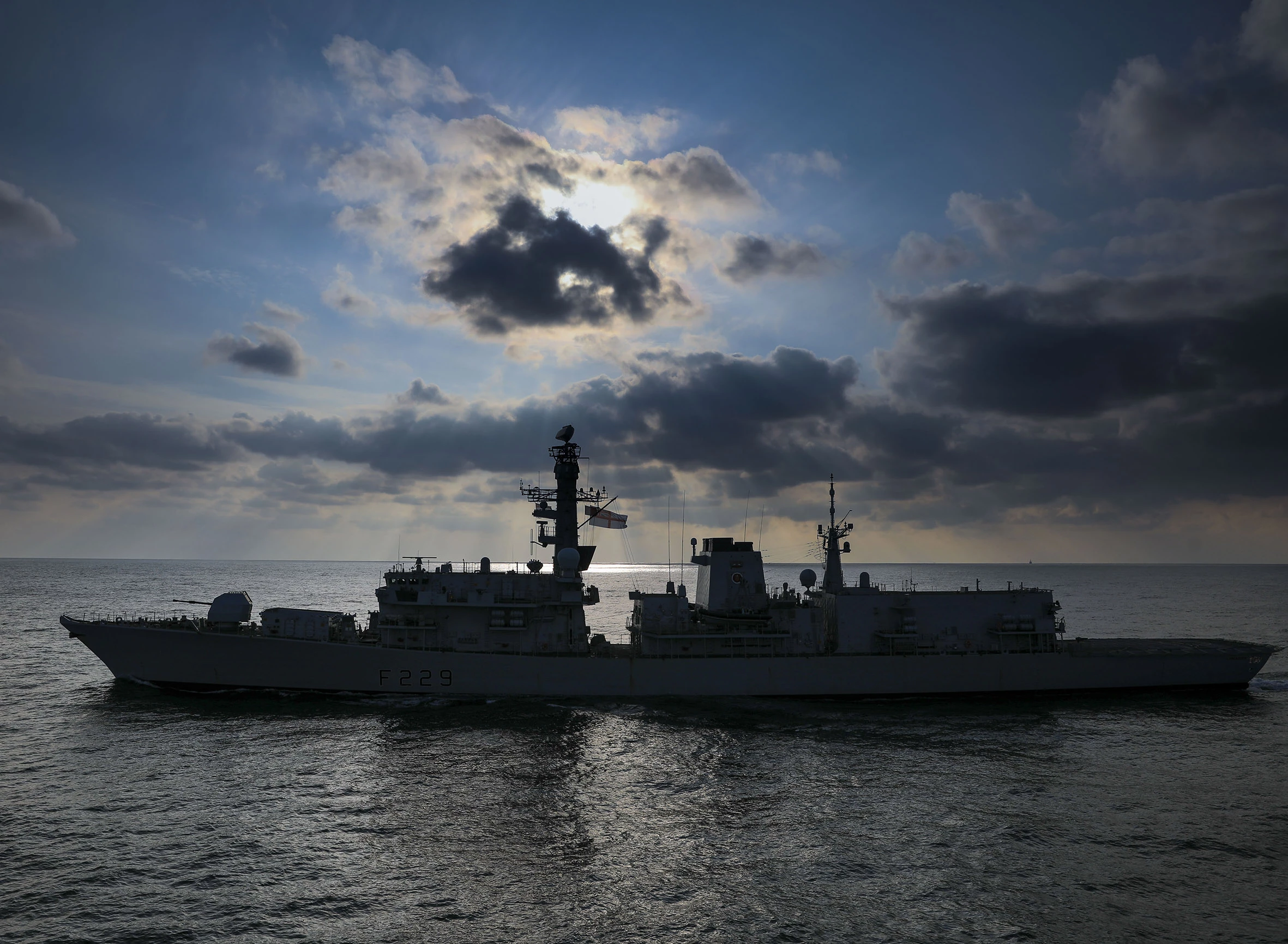 HMS Lancaster, which participated in the Formidable Shield tests that used AI against live missiles