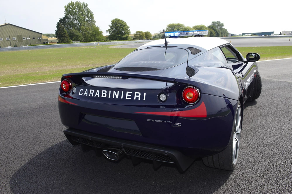 Lotus Evora Carabinieri at the test track in Hethel (Photo: Lotus)