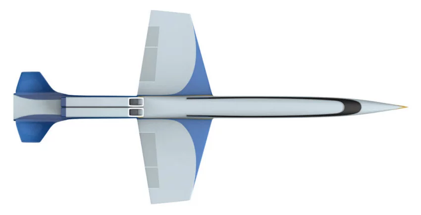 To[ down view of the Spike S-512 supersonic jet design
