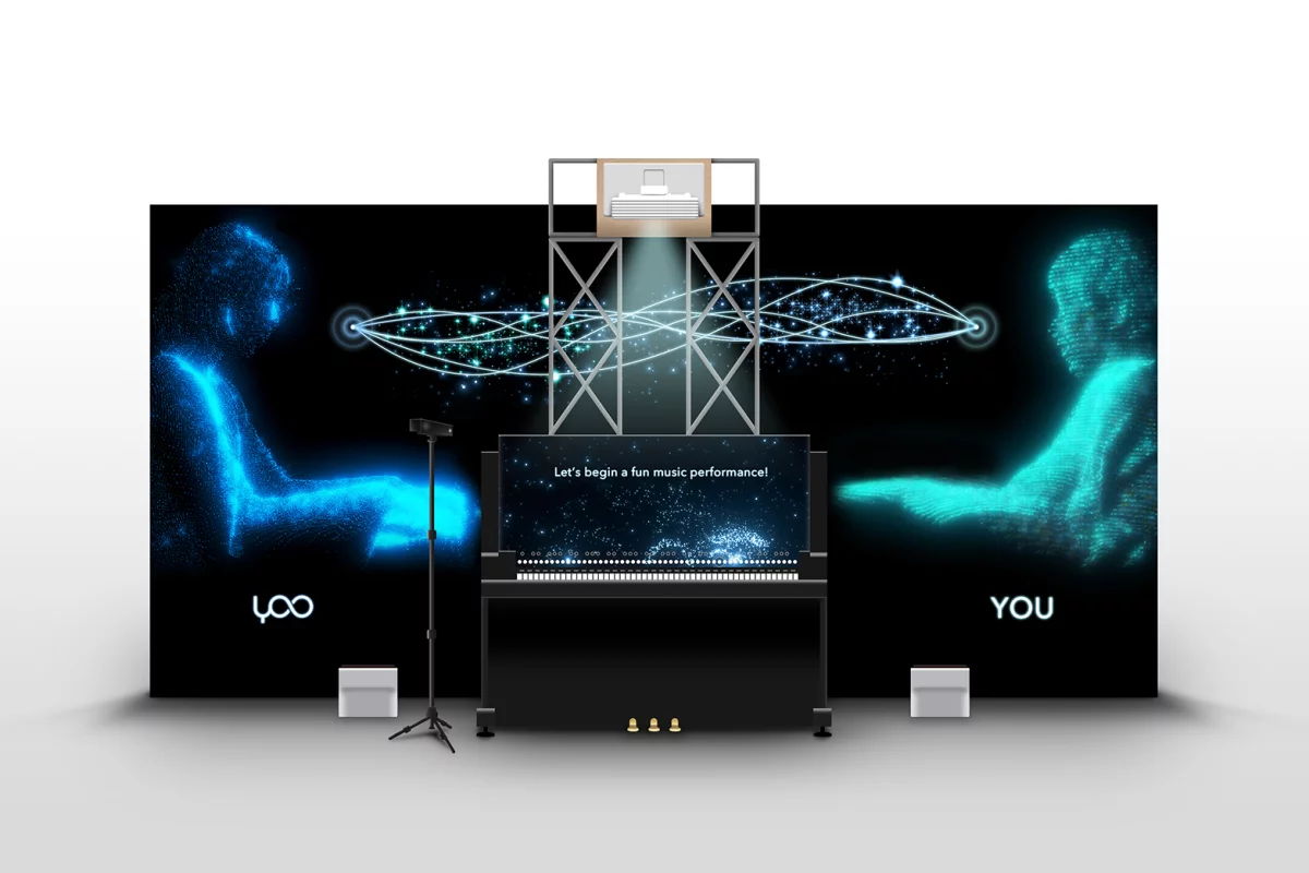The Duet With Yoo installation at SXSW, where human pianists can experience AI-driven accompaniment in real time