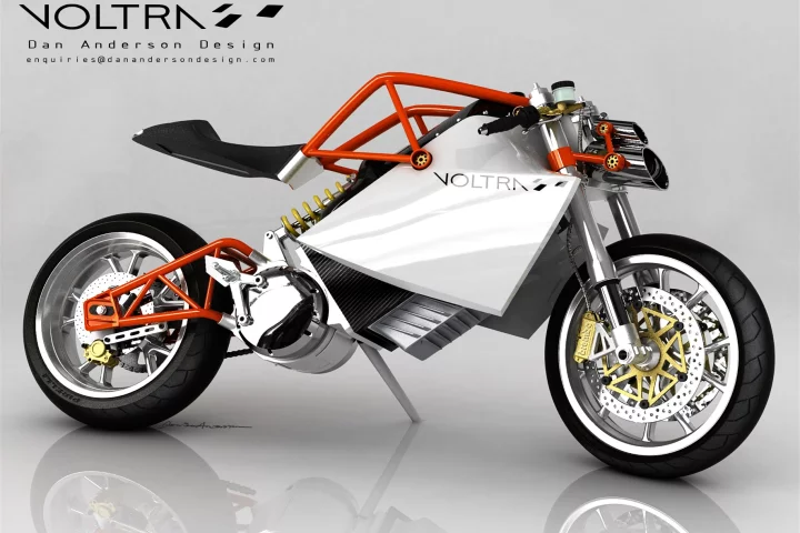 The Voltra electric motorcycle design, by Dan Anderson.