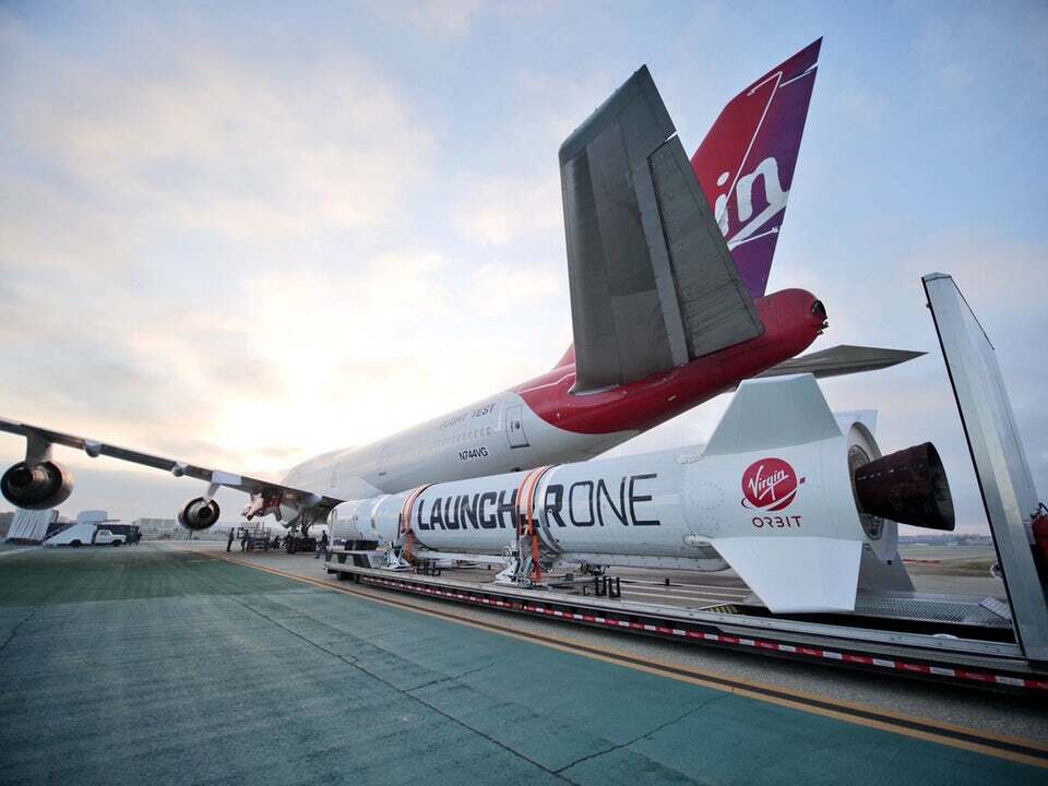 Virgin Orbit is basically converting a modified 747 called Cosmic Girl into a rocket launcher, which will be able to take off from conventional airports
