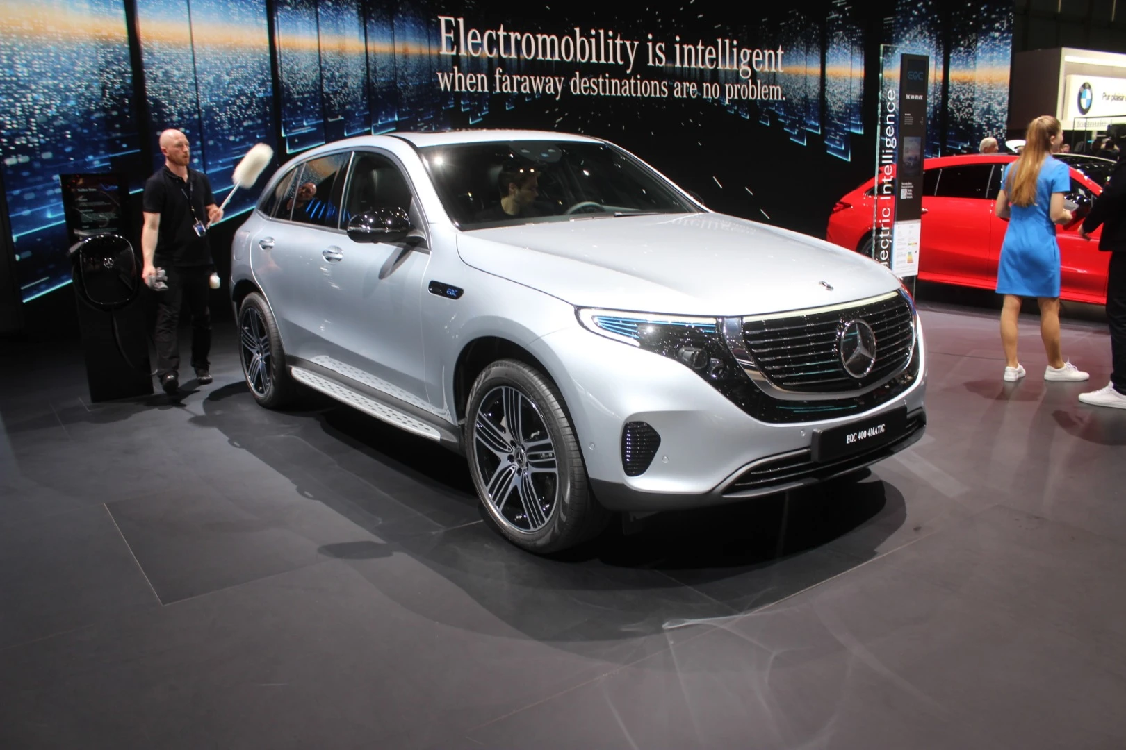 Mercedes' all-electric EQC 400 is a clever, practical and capable electric SUV with a 450-km (280-mi) range, fast charging almost on the level of a Tesla, and a highly intelligent cabin. Click for more information