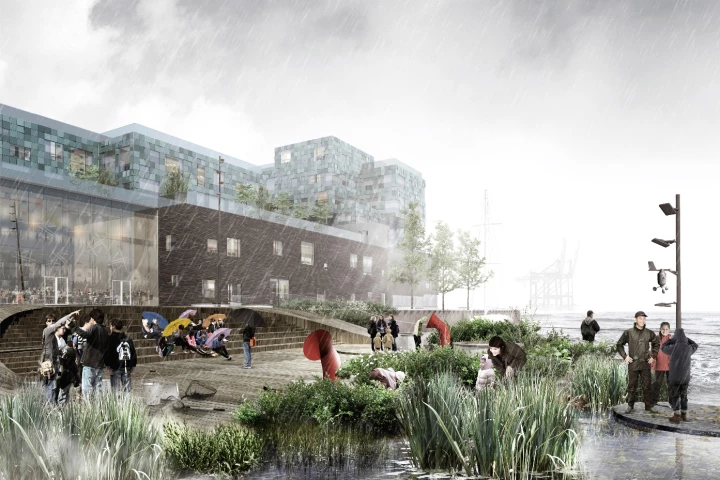 C.F. Møller describes the islands as an "urban park on the water"