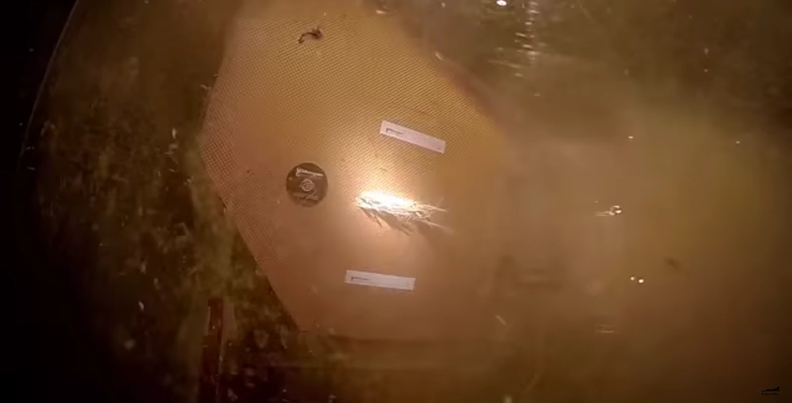 A ballistic panel being tested for impact resistance
