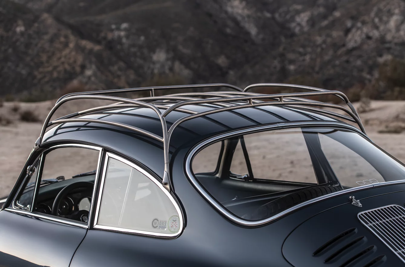 The custom roof rack really adds to the adventurous all-terrain look of the build