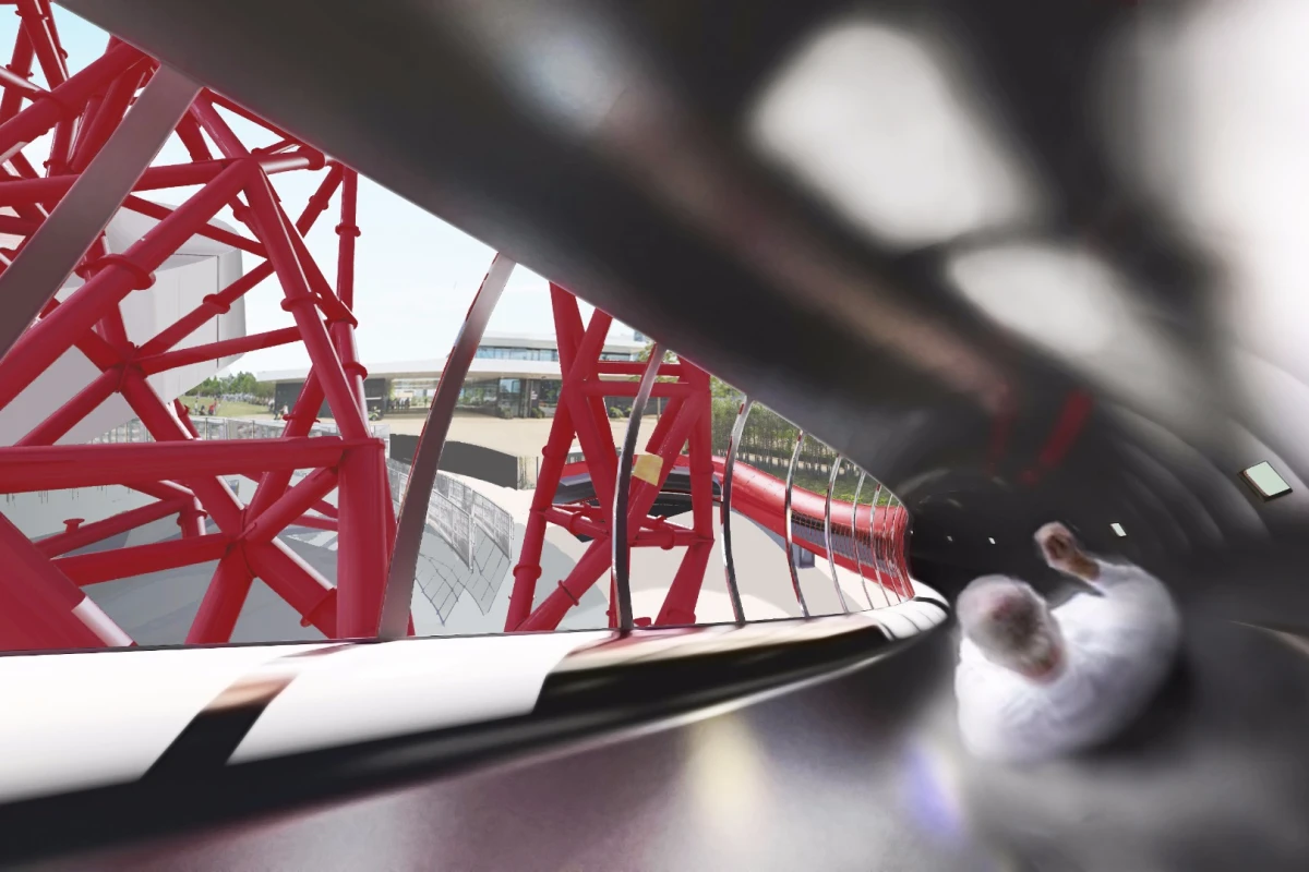 The slide will weave around the ArcelorMittal Orbit and will get visitors to the bottom in just 40 seconds