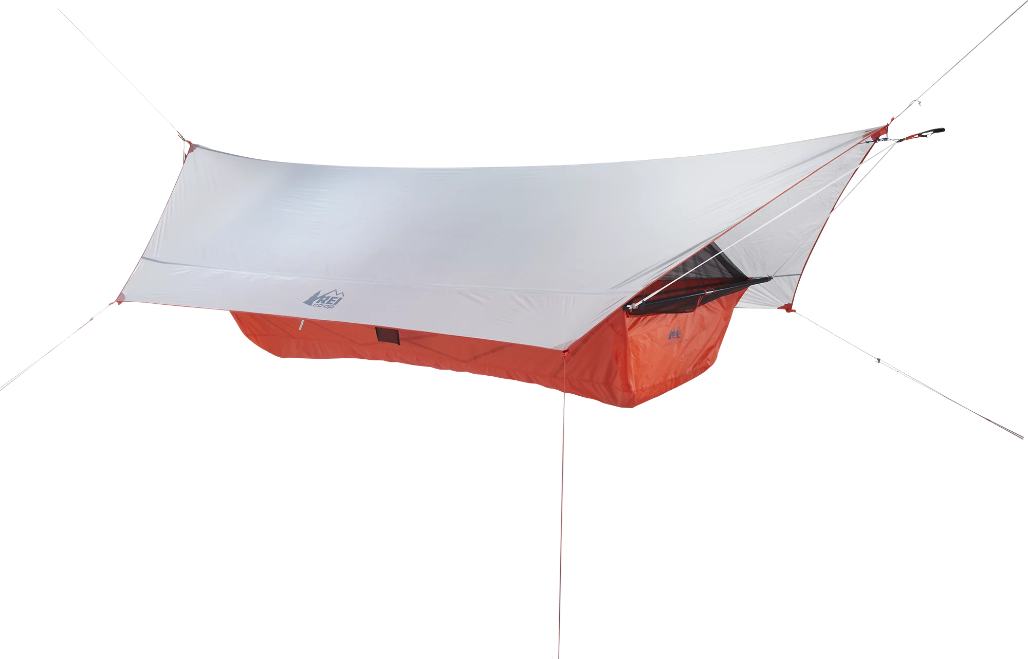 Quarter Dome Air Hammock with mesh and rainfly up