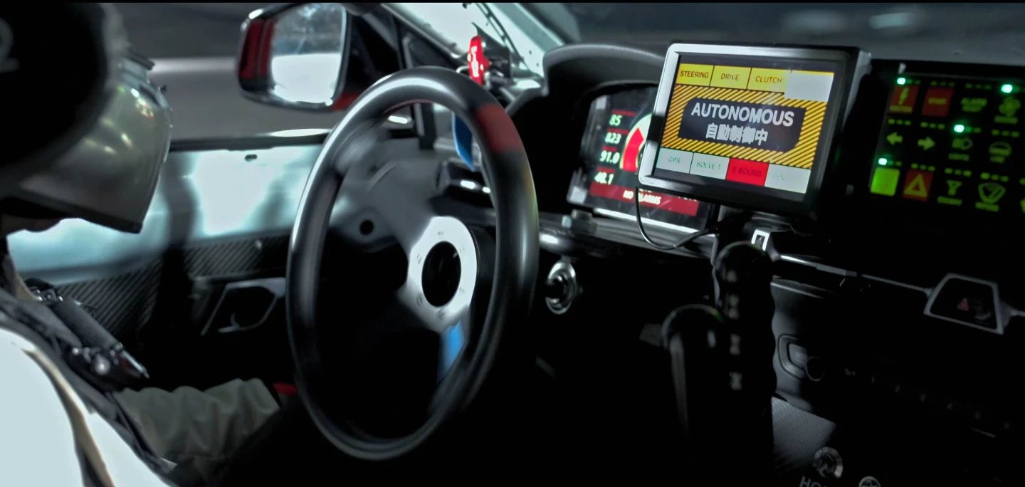 A human sits in the driver seat just in case something were to go sideways...pun intended