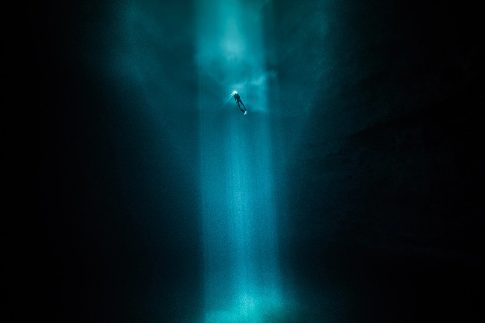 3rd Place in the Underwater Art category. A freediver in Yucatan, Mexico