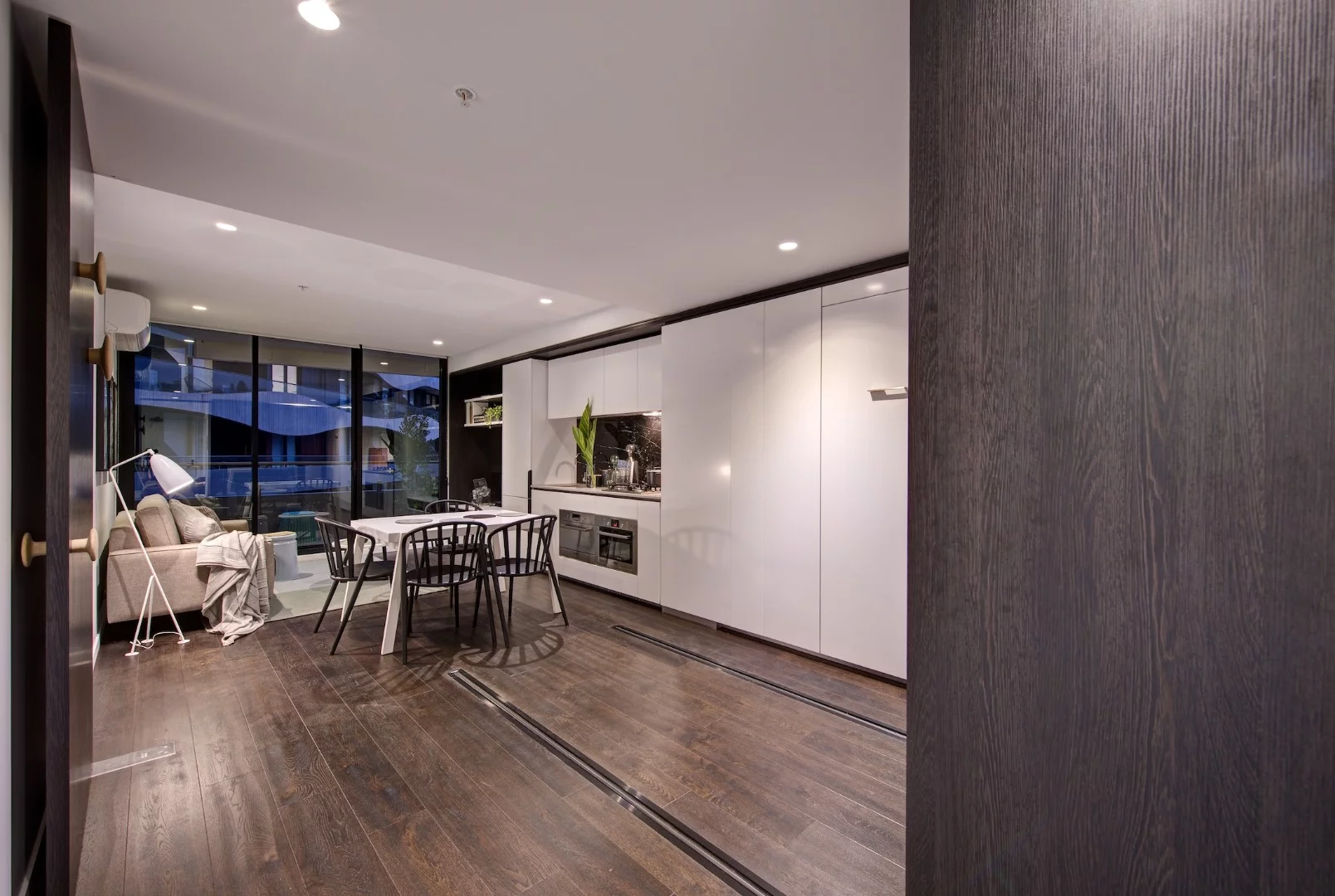 When a Convertible Spaces apartment needs to be transformed, some furniture can be moved out of the way