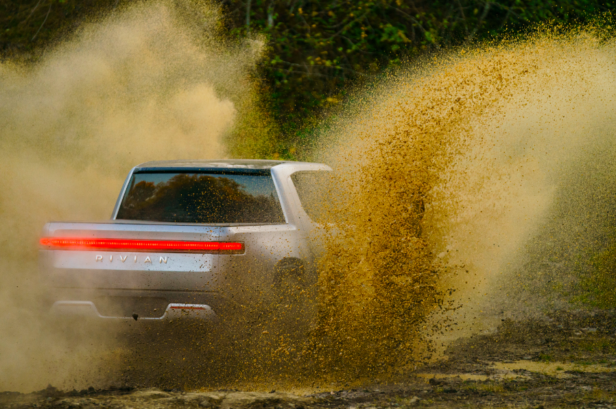 Rivian's R1T can wade through waters up to 3.3 feet deep