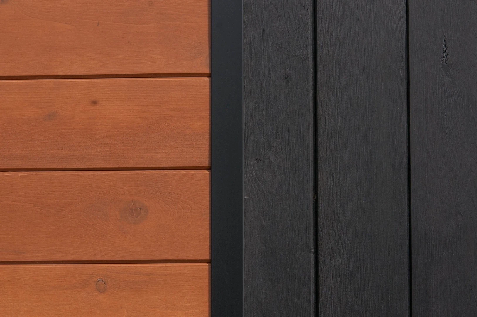 Closeup shot of the Eucalyptus' cedar siding