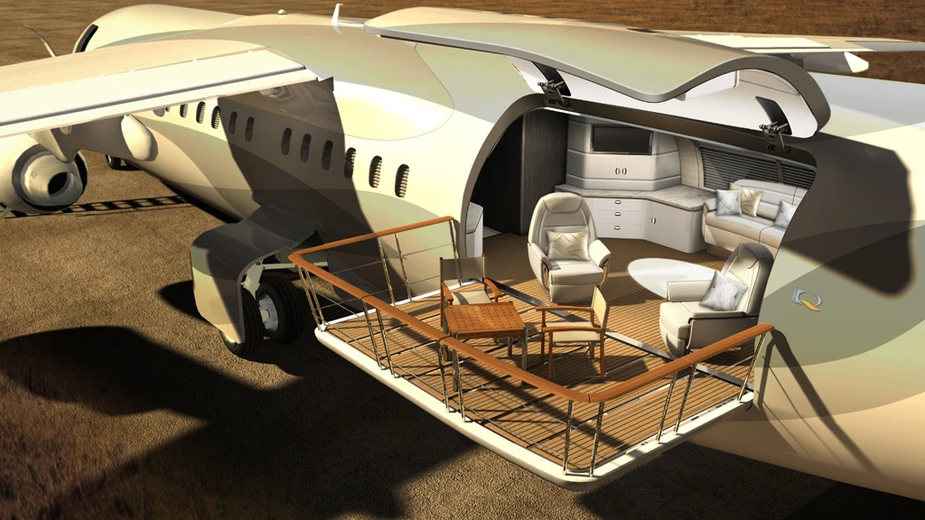 The Air Deck transforms the rear of the aircraft into an extended living space