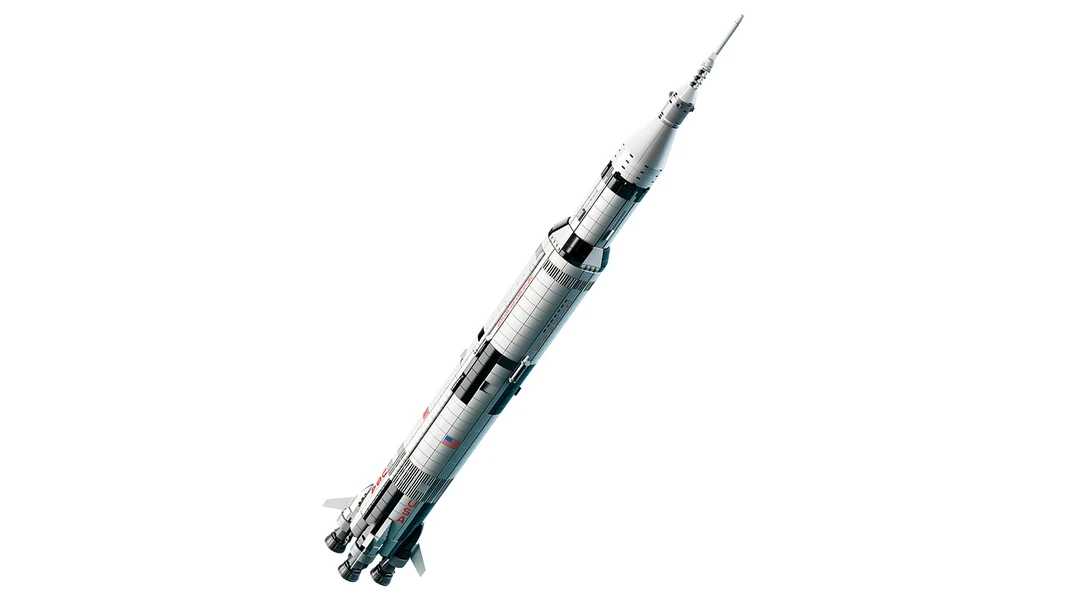 The Lego replica of the Saturn V rocket will stand one meter tall when finished