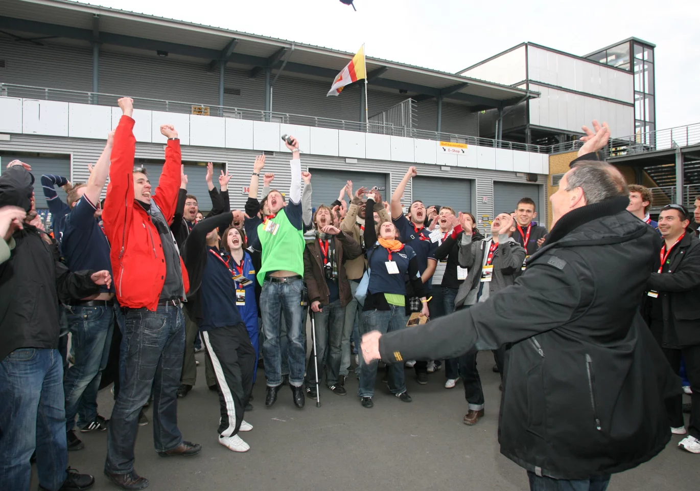 The jubilant French team after smashing the five year record