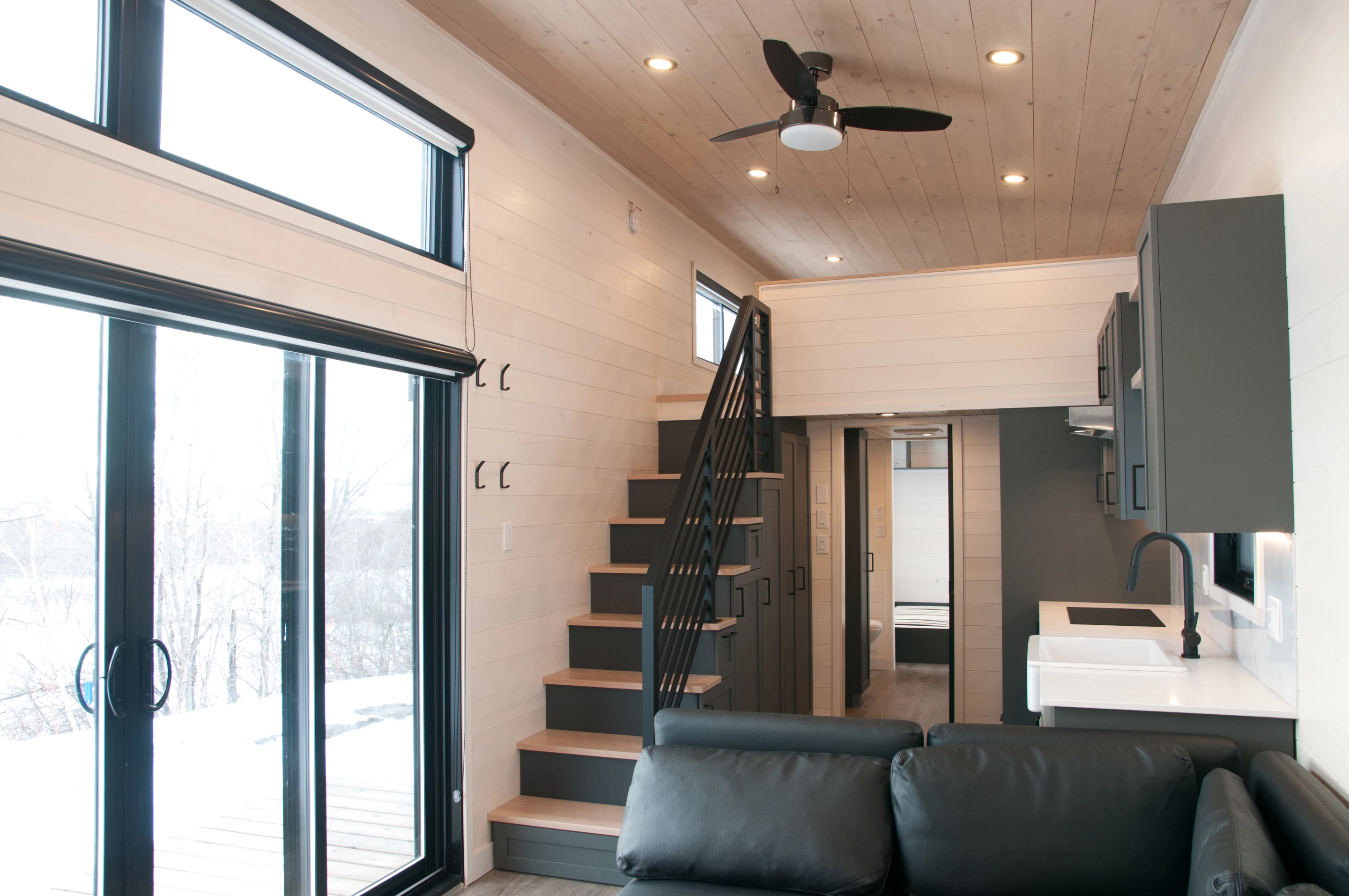 The Magnolia V7's interior is kept a comfortable temperature with the help of a ceiling fan and two energy efficient mini-split air-conditioning units