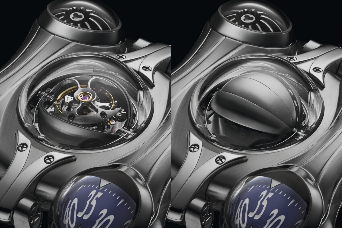 The MB&F HM6 Final Edition has a tourbillon shield