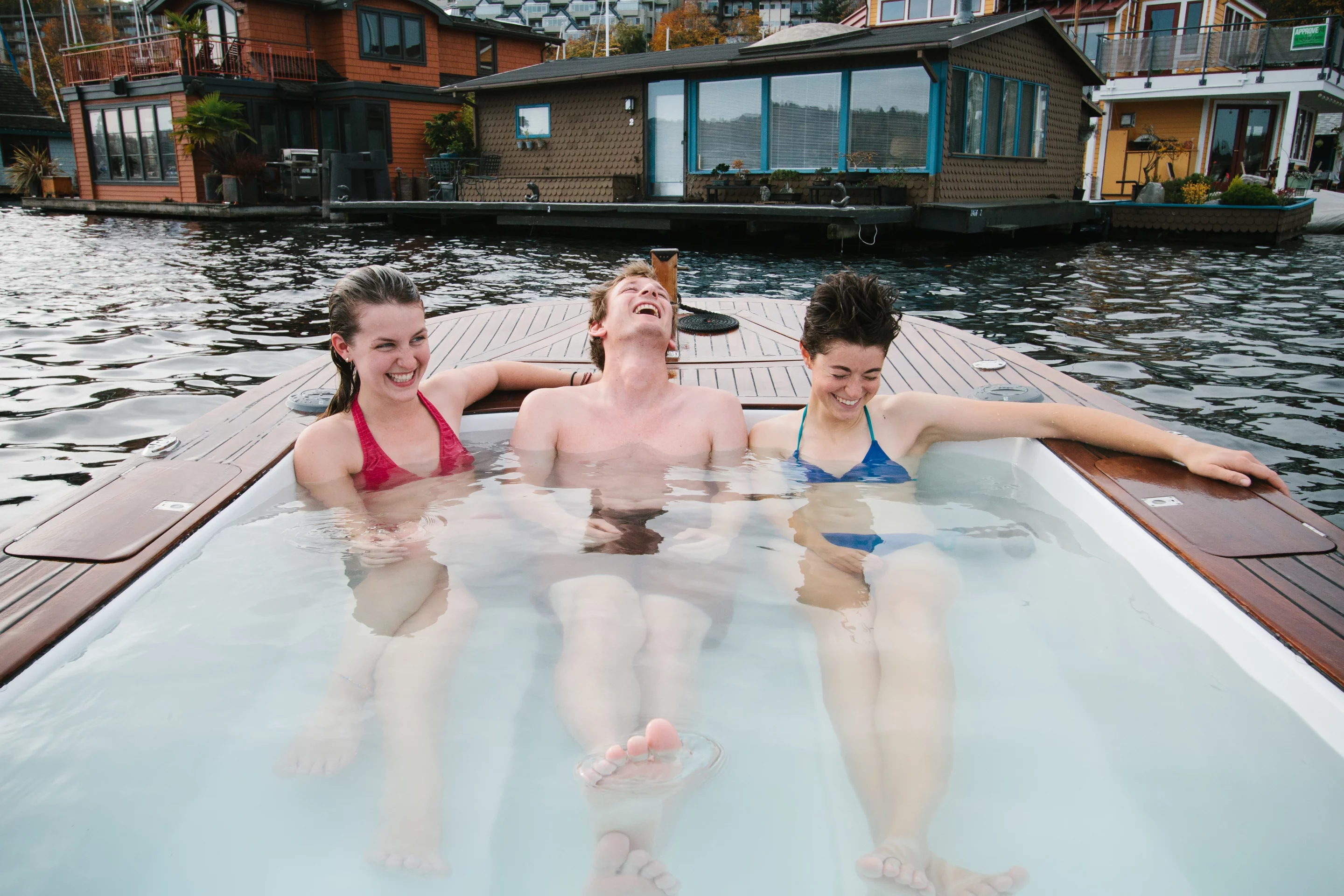 The Hot Tub Boat allows its passengers to soak while they cruise